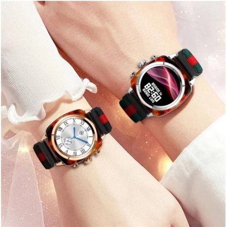 SMARTWATCH MODELLO CLASSIC COLORE ARGENTO DISPLAY HD 1,2 ULTRALEGGERO CON CINTURINO REGOLABILE IN STOFFA