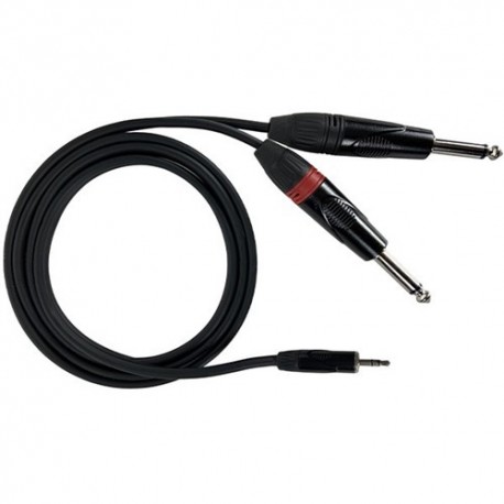 CAVO AUDIO MINI JACK 3,5mm STEREO A 2 JACK 6,3mm SBILANCIATO MONO