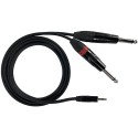 CAVO AUDIO MINI JACK 3,5mm STEREO A 2 JACK 6,3mm SBILANCIATO MONO