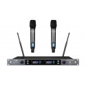 SET DOPPIO RADIOMICROFONO UHF CON 2 TRASMETTITORI PALMARI
