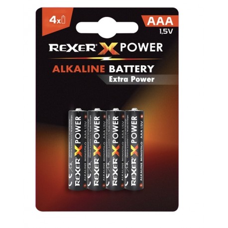PILA ALCALINA MINISTILO AAA REXER BLISTER 4 PEZZI