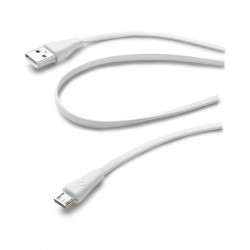CAVO DI RICARICA FLAT MICRO-B / USB 1 METRO BIANCO