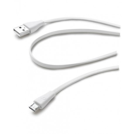 CAVO DI RICARICA FLAT MICRO-B / USB 1 METRO BIANCO