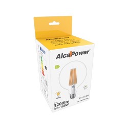 LAMPADA G125 A FILAMENTO VETRO TRASPARENTE LED 230V 18W 3200lm 4000K E27