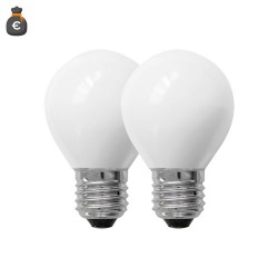 LAMPADINA LED VETRO BIANCO 4 WATT 500LM 2700°K E27 Conf. 2pz G45