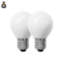 LAMPADINA LED VETRO BIANCO 4 WATT 500LM 2700°K E27 Conf. 2pz G45