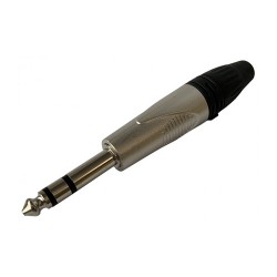 CONNETTORE VOLANTE JACK DA 6.35mm STEREO SATINATO