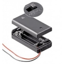 BOX PORTAPILE PER 2 MINISTILO (AAA) CON INTERRUTTORE