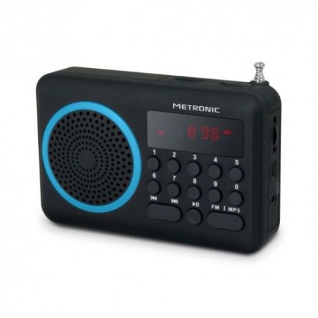 RADIO PORTATILE FM CON USB-SD CARD COLORE NERO-BLU