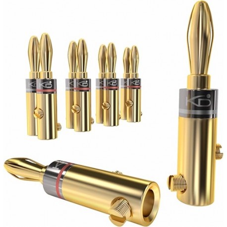 SPINA A BANANA PROFESSIONALE DORATA A VITE FINO A 6mm ROSSO-NERO SPINA A BANANA PROFESSIONALE DORATA A VITE FINO A 6mm ROSSO-NERO
