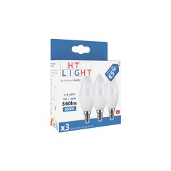 LAMPADINE OLIVA LED 7 WATT 560 LUMEN 6000°K E14 CONFEZIONE 3 PEZZI