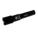 TORCIA LED RICARICABILE IN ALLUMINIO 10 WATT 550MAH 500 LUMEN NERA CON DISPLAY