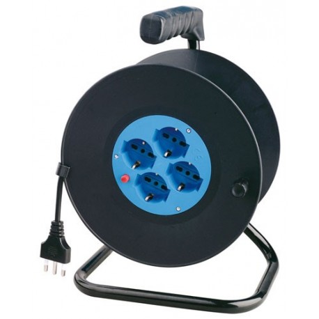 AVVOLGICAVO CON 4 PRESE SCHUCO BIPASSO 10/16A CAVO DA 25 METRI