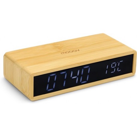 SVEGLIA DIGITALE IN BAMBU\' CON AMPIO DISLPLAY LED