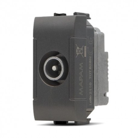 PRESA TV DERIVATA 826N COLORE NERO COMPATIBILE LIVING INTERNATIONAL