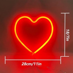 CUORE IN PLASTICA LUMINOSO ROSSO