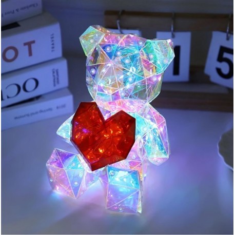 ORSETTO LUMINOSO CON CUORE \'\' TEDDY \'\' 11X10X13CM
