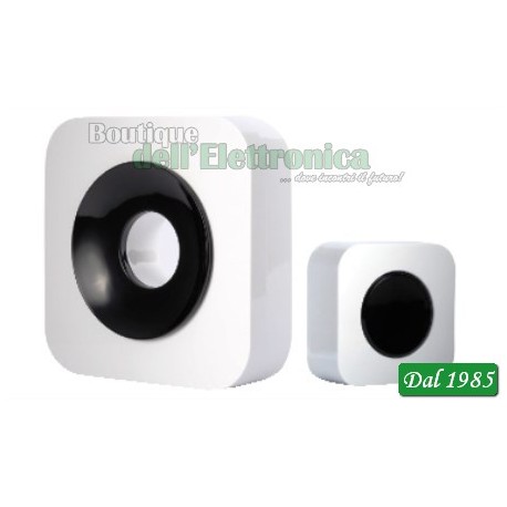 CAMPANELLO WIRELESS CON PORTATA 150 METRI ( Mod. iSNATCH BIANCO/NERO )