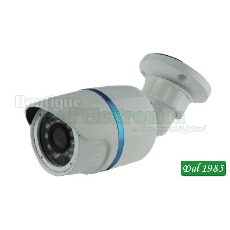 TELECAMERA BULLET IP POE ONVIF2.4 HD 960P 1.3 MEGAPIXEL OTTICA 3,6MM PLUG & PLAY IP66 24 LED IR CON MENU’ DI CONTROLLO DA REMOTO