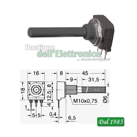 POTENZIOMETRO 470 Kohm LINEARE A STRATO DI CARBONE