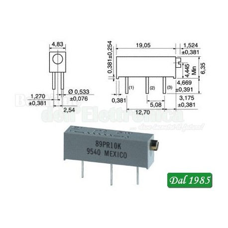 TRIMMER MULTIGIRI 100 OHM