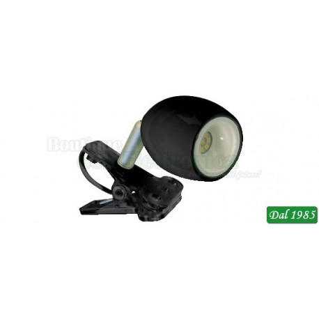 FARETTO SINGOLO LED CON PINZA - NERO
