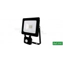 FARO DA PARETE 20W CON SENSORE PIR - LUCE NATURALE 4.000°K - CABINET NERO