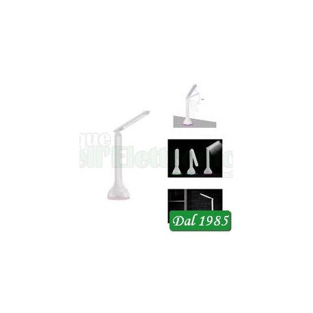 LAMPADA DA TAVOLO 18 LED CON BATTERIA RICARICABILE E BASE MULTICOLOR RGB