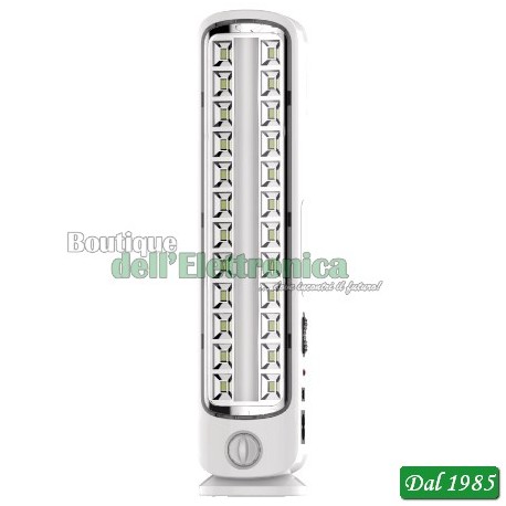 LAMPADA RICARICABILE A LED ANTI BLACK-OUT CON DIMMER