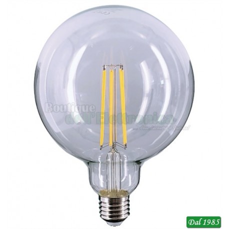 LAMPADINA LED FILAMENT GLOBO G125 E27 10W LUCE CALDA 3000°K