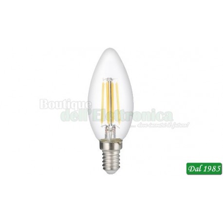 LAMPADINA LED FILAMENT OLIVA E14 4W LUCE CALDA 3000°K