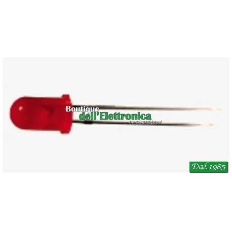 LED CILINDRICO 5mm A LUCE DIFFUSA ROSSO