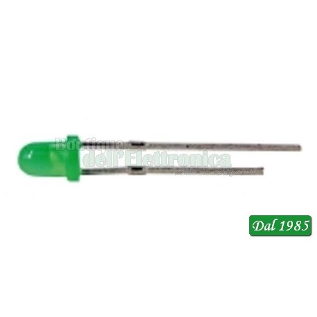 LED CILINDRICO A LUCE DIFFUSA 3mm VERDE