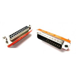 ADATTATORE SERIALE RS232 25 POLI MASCHIO/25 POLI FEMMINA NULL MODEM BASSO PROFILO