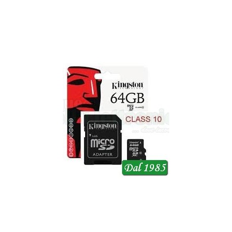 MICRO SD 64GB CLASSE 10 KINGSTON 45MB/s