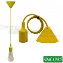 PENDENTE SOFFITO CON CAVO + PORTALAMPADE E27 GIALLO AP 6008 G