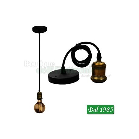 PENDENTE SOFFITTO STILE VINTAGE + PORTALAMPADE E27 AP6009