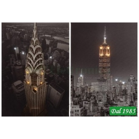 CANVAS 8 LED CITTA\' NEW YORK 2 ASSORTITI 50X70CM BIANCO CALDO
