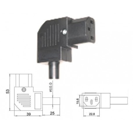 PRESA TRIPOLARE 90° 10AMP
