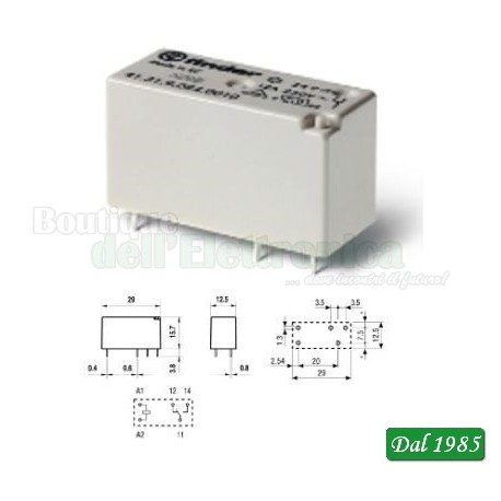 RELÈ BASSO PROFILO 24VDC 12A 1 SCAMBIO