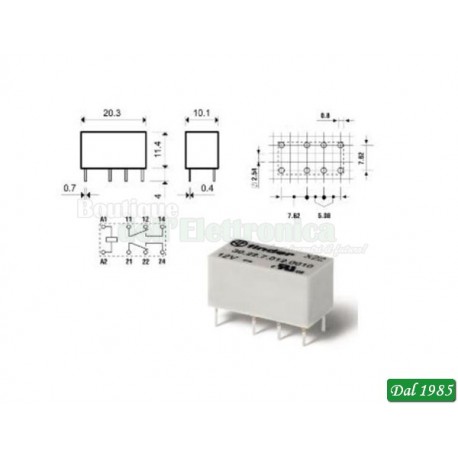 RELÈ DA CIRCUITO STAMPATO 24 V 2A 2 SCAMBI