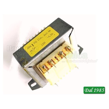 TRASFORMATORE 4.5+4.5V 30VA (FCE )TENSIONE DI INGRESSO 230Vca