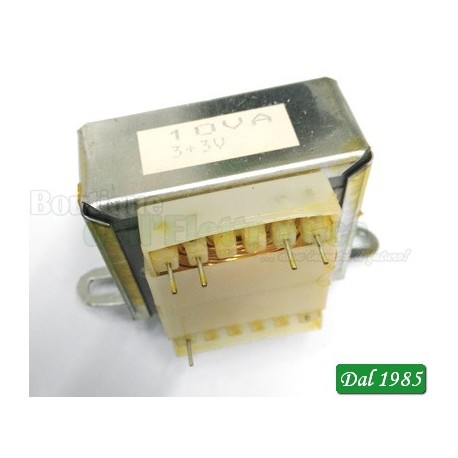 TRASFORMATORE ALIMENTAZIONE 3+3V 10VA (FCE )TENSIONE DI INGRESSO 230Vca