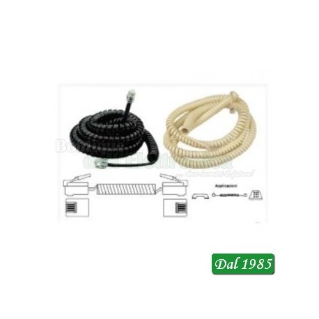 CAVETTO TELEFONICO SPIRALATO PER CORNETTA 2.MT BIANCO