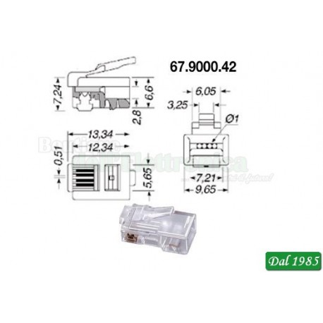 SPINA PLUG RJ11 4POLI