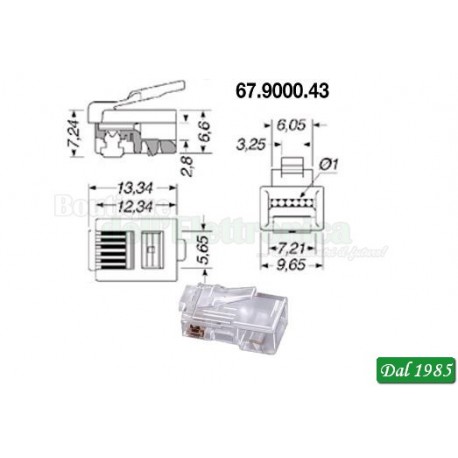 SPINA PLUG RJ12 6POLI