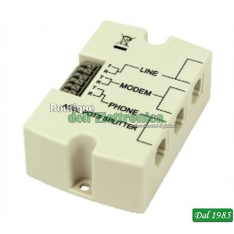 SPLITTER ADSL PROFESSIONALE DOPPIO INGRESSO MORSETTO O PRESA MODULARE