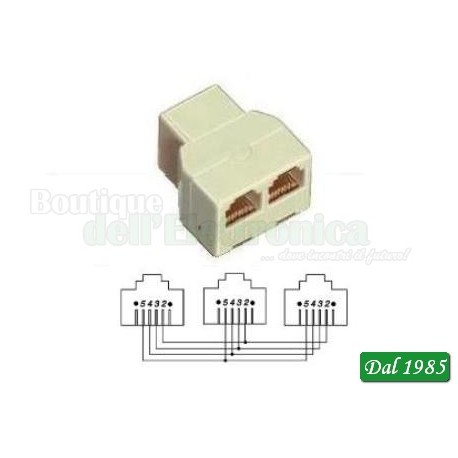 ADATTATORE RJ11 1 PRESA / 2 PRESE