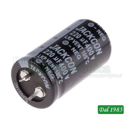 CONDENSATORE ELETTROLITICO 220mF 400V VERTICALE