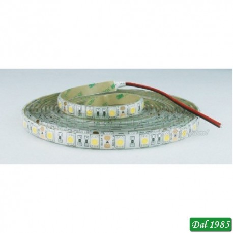 STRISCIA 5M IP65 5050 60LED/M 12V 14,4W/M 1300LM/M 3000K